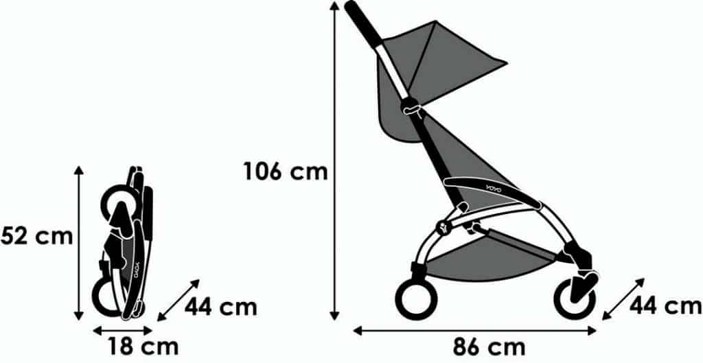 yoyo travel pram dimensions